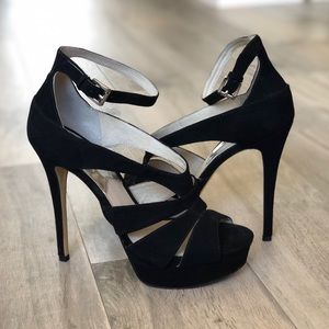 Michael Kors Black Strappy Suede Heel
